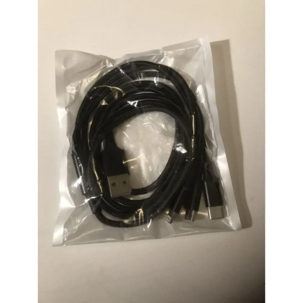 Unbranded 3-in-1 Charging Cable Unisex OS Black Braided Multi USB Cord Travel‎